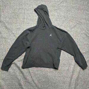 Jordan Black Cropped Hoodie Sweatshirt